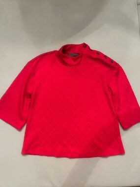 Sundays in Brooklyn (Anthropologie) | Scarlet Mock Neck Button-Accent Top